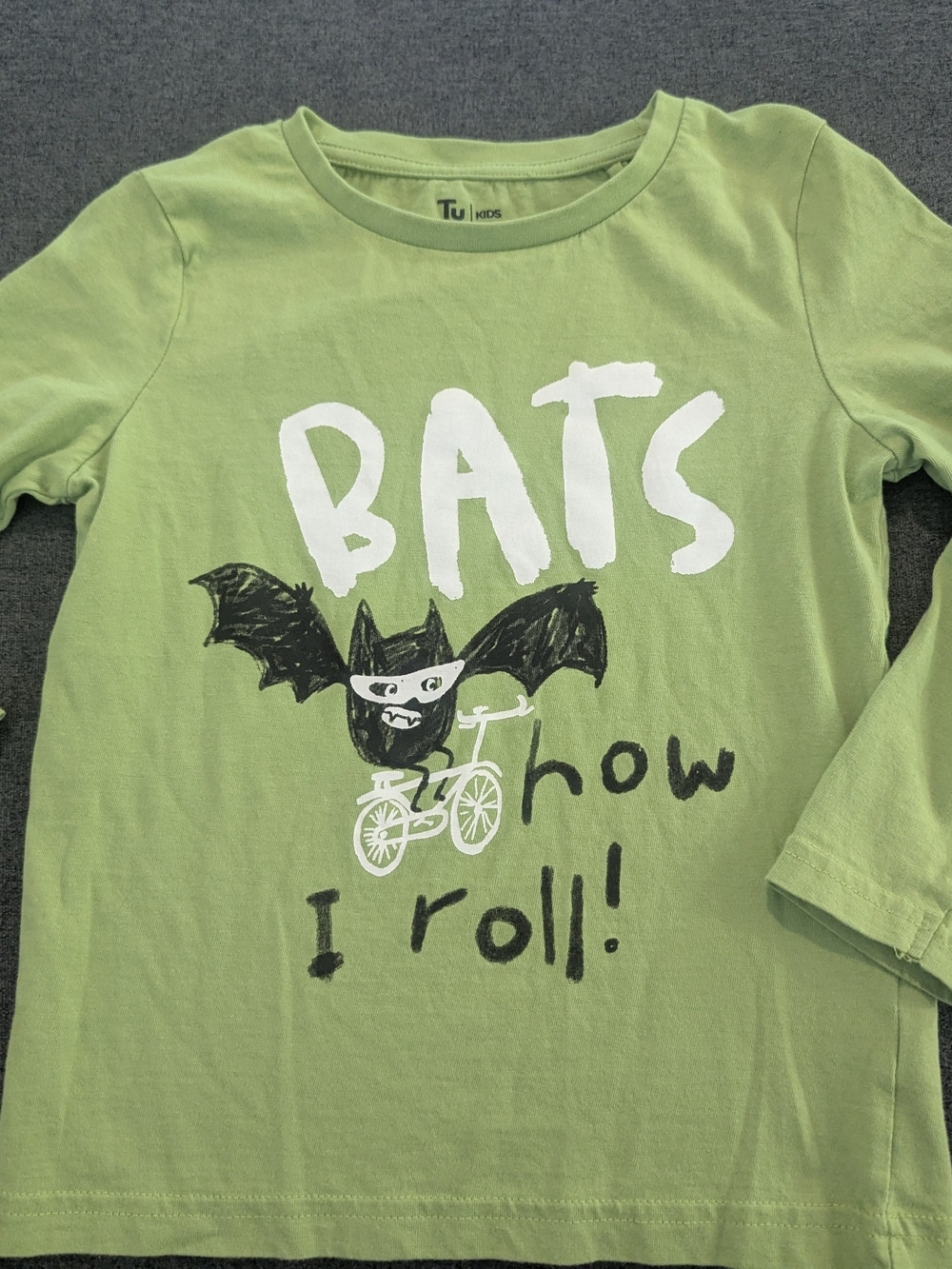 Tu Kids Green 'Bats How I Roll' Long Sleeve Tee